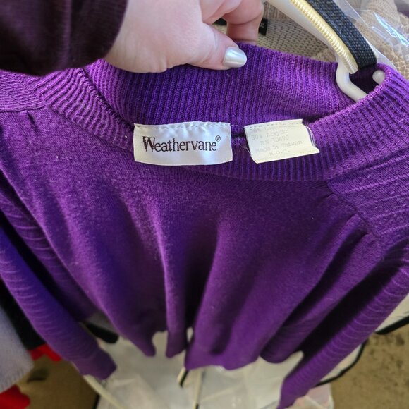 Vintage Weathervane Purple Knit Sweater - Retro 80s/90s Style - Picture 2 of 2